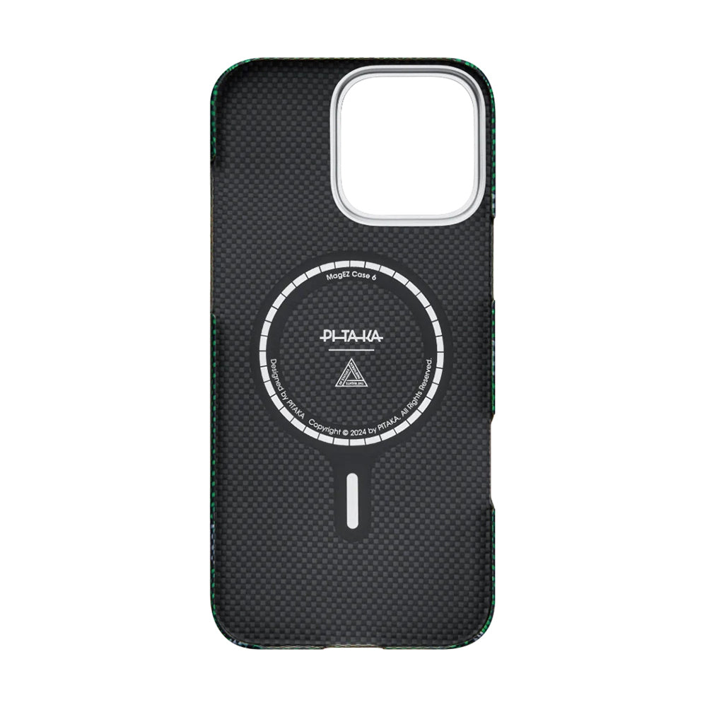 Pitaka Tactile Woven Rebuilding Serisi iPhone 16 Pro Max M-safe Şarj Özellikli Aramid Fiber Re-TROS Tasarımlı Kılıf Pitaka Tactile Woven Rebuilding Serisi iPhone 16 Pro Max M-safe Şarj Özellikli Aramid Fiber Re-TROS Tasarımlı Kılıf